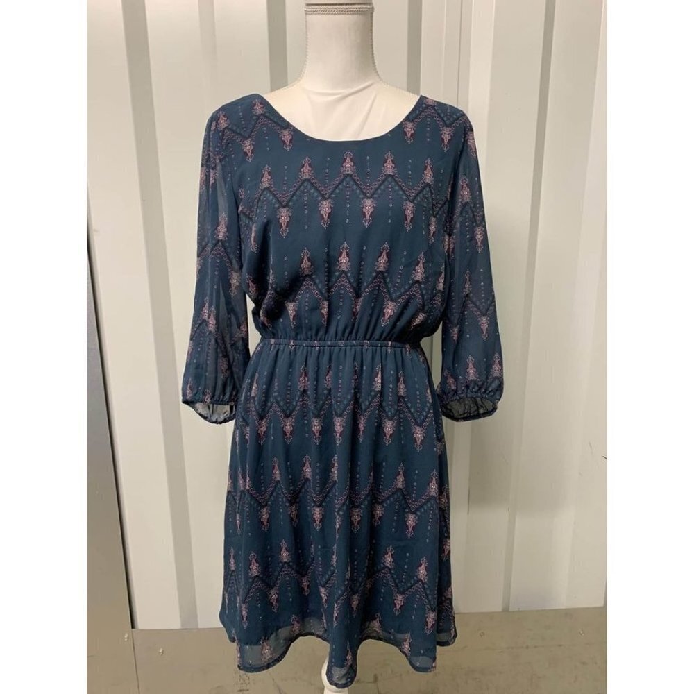 Maurices Business Casual Lined Dress Tealish-Grey Size Medium
